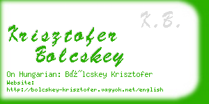 krisztofer bolcskey business card